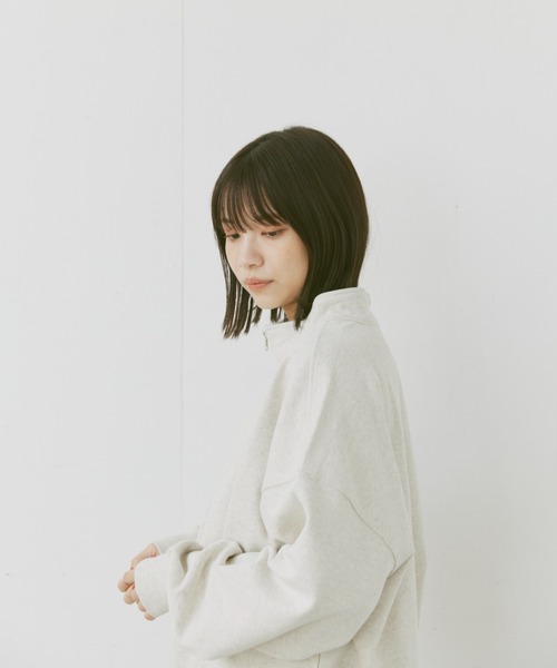 flaner（フラネ）の「Loose half zip sweat/ルーズハーフジップスウェット（スウェット・レディース・ネイビー/グレー・MEDIUM/LARGE）」の10枚目の写真