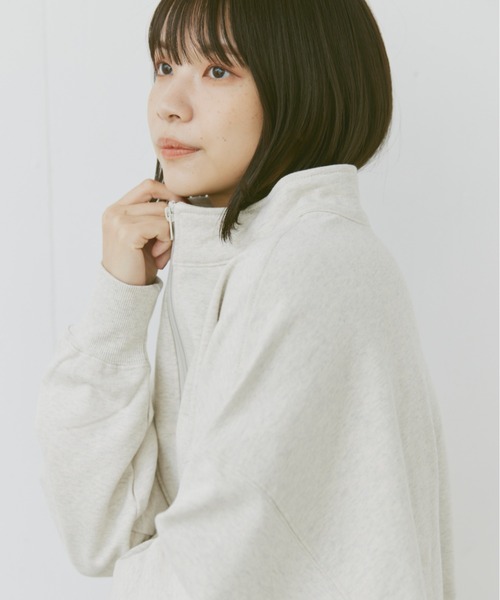 flaner（フラネ）の「Loose half zip sweat/ルーズハーフジップスウェット（スウェット・レディース・ネイビー/グレー・MEDIUM/LARGE）」の16枚目の写真