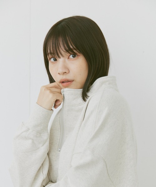 flaner（フラネ）の「Loose half zip sweat/ルーズハーフジップスウェット（スウェット・レディース・ネイビー/グレー・MEDIUM/LARGE）」の17枚目の写真