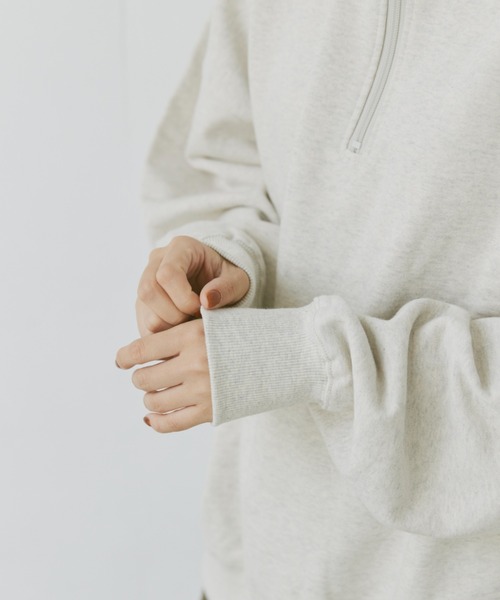 flaner（フラネ）の「Loose half zip sweat/ルーズハーフジップスウェット（スウェット・レディース・ネイビー/グレー・MEDIUM/LARGE）」の18枚目の写真