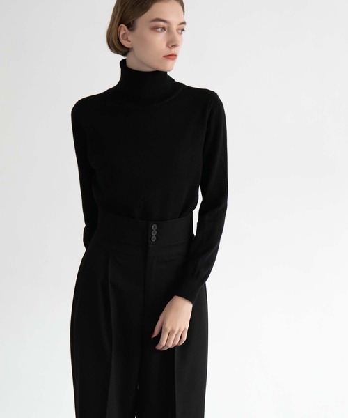 CEDNIE（セドニー）の「タートルネックハイゲージニット（ニット/セーター・レディース・マスタード/ライトグレー/アイボリー/ブラック・M）」の14枚目の写真