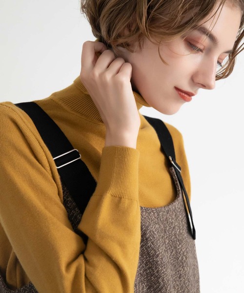 CEDNIE（セドニー）の「タートルネックハイゲージニット（ニット/セーター・レディース・マスタード/ライトグレー/アイボリー/ブラック・M）」の7枚目の写真