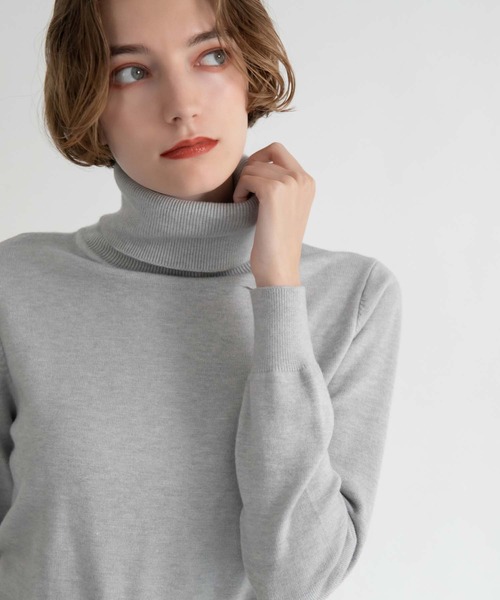 CEDNIE（セドニー）の「タートルネックハイゲージニット（ニット/セーター・レディース・マスタード/ライトグレー/アイボリー/ブラック・M）」の19枚目の写真