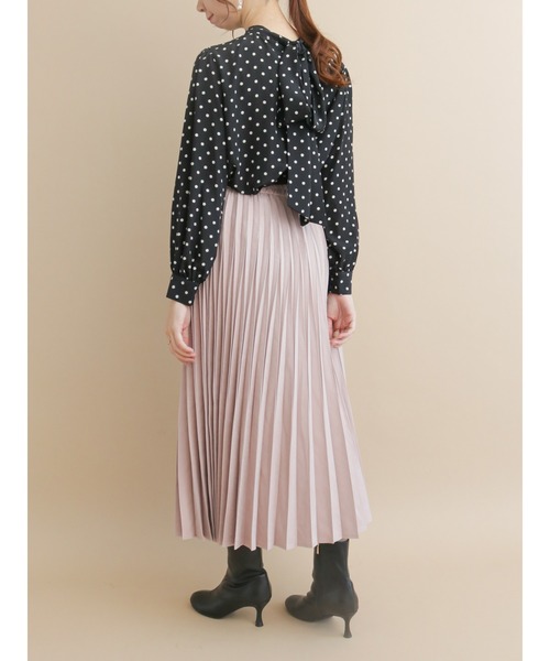 Te chichi（テチチ）の「ドットプリント2WAYボウタイブラウス（シャツ/ブラウス・レディース・ブラック/オフホワイト・ﾌﾘ-）」の6枚目の写真