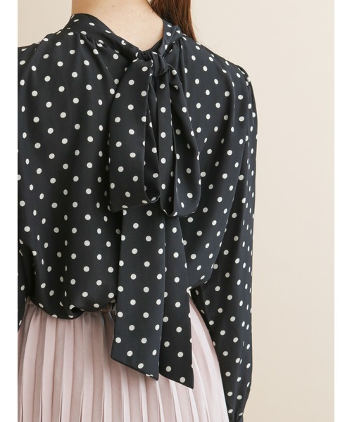 Te chichi（テチチ）の「ドットプリント2WAYボウタイブラウス（シャツ/ブラウス・レディース・ブラック/オフホワイト・ﾌﾘ-）」の9枚目の写真