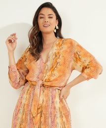 MARCIANO Sonora Silk Tie-Front Blouse ブラウス