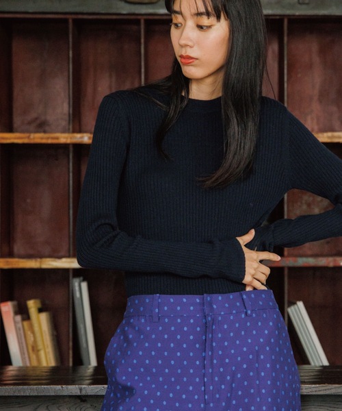 OPAQUE.CLIP（オペークドットクリップ）の「◆Filivivi/フィルビビ FOLCO フレアスリーブニット【WEB限定カラー】（ニット/セーター・レディース・ライトグリーン/ネイビー/サンドベージュ/ブラック/カーキ/ホワイト系/ブルー系7/ライトオレンジ系・34/36/38/40/42）」の7枚目の写真