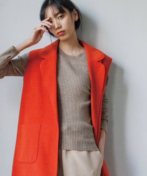 OPAQUE.CLIP（オペークドットクリップ）の「◆Filivivi/フィルビビ FOLCO フレアスリーブニット【WEB限定カラー】（ニット/セーター・レディース・ライトグリーン/ネイビー/サンドベージュ/ブラック/カーキ/ホワイト系/ブルー系7/ライトオレンジ系・34/36/38/40/42）」の4枚目の写真