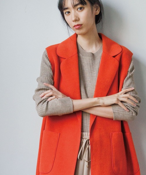 OPAQUE.CLIP（オペークドットクリップ）の「◆Filivivi/フィルビビ FOLCO フレアスリーブニット【WEB限定カラー】（ニット/セーター・レディース・ライトグリーン/ネイビー/サンドベージュ/ブラック/カーキ/ホワイト系/ブルー系7/ライトオレンジ系・34/36/38/40/42）」の17枚目の写真