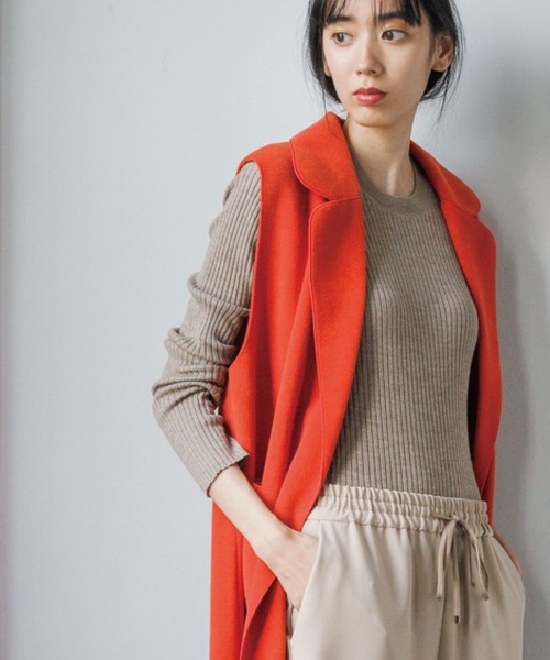 OPAQUE.CLIP（オペークドットクリップ）の「◆Filivivi/フィルビビ FOLCO フレアスリーブニット【WEB限定カラー】（ニット/セーター・レディース・ライトグリーン/ネイビー/サンドベージュ/ブラック/カーキ/ホワイト系/ブルー系7/ライトオレンジ系・34/36/38/40/42）」の18枚目の写真