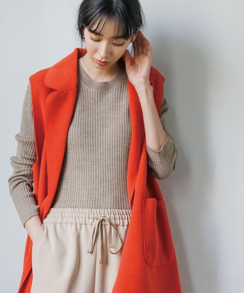 OPAQUE.CLIP（オペークドットクリップ）の「◆Filivivi/フィルビビ FOLCO フレアスリーブニット【WEB限定カラー】（ニット/セーター・レディース・ライトグリーン/ネイビー/サンドベージュ/ブラック/カーキ/ホワイト系/ブルー系7/ライトオレンジ系・34/36/38/40/42）」の19枚目の写真