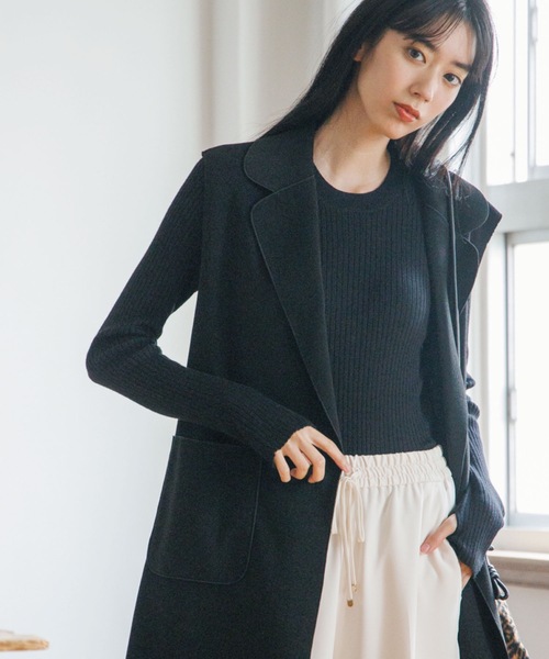 OPAQUE.CLIP（オペークドットクリップ）の「◆Filivivi/フィルビビ FOLCO フレアスリーブニット【WEB限定カラー】（ニット/セーター・レディース・ライトグリーン/ネイビー/サンドベージュ/ブラック/カーキ/ホワイト系/ブルー系7/ライトオレンジ系・34/36/38/40/42）」の9枚目の写真