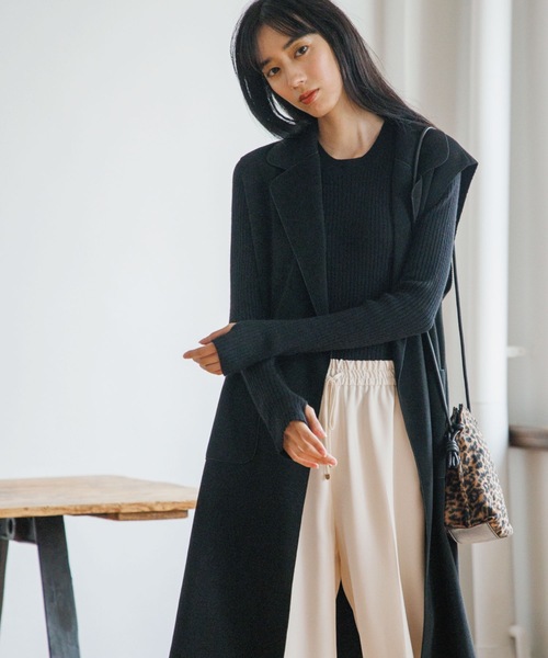 OPAQUE.CLIP（オペークドットクリップ）の「◆Filivivi/フィルビビ FOLCO フレアスリーブニット【WEB限定カラー】（ニット/セーター・レディース・ライトグリーン/ネイビー/サンドベージュ/ブラック/カーキ/ホワイト系/ブルー系7/ライトオレンジ系・34/36/38/40/42）」の11枚目の写真