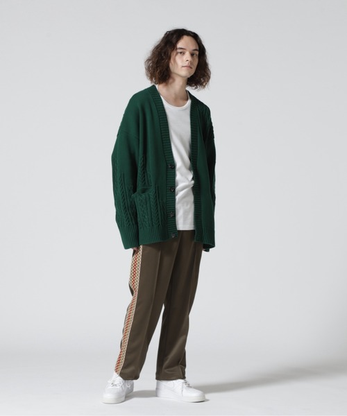 LUSOR（ルーソル）の「LUSOR（ルーソル）SWITCHING KNIT CD スウィッチング ニットカーディガン（カーディガン/ボレロ・メンズ・ブラック/グリーン/アイボリー・M/L）」の6枚目の写真