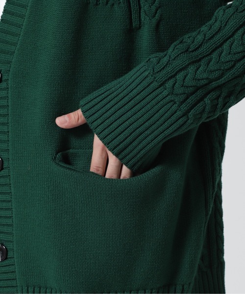 LUSOR（ルーソル）の「LUSOR（ルーソル）SWITCHING KNIT CD スウィッチング ニットカーディガン（カーディガン/ボレロ・メンズ・ブラック/グリーン/アイボリー・M/L）」の11枚目の写真