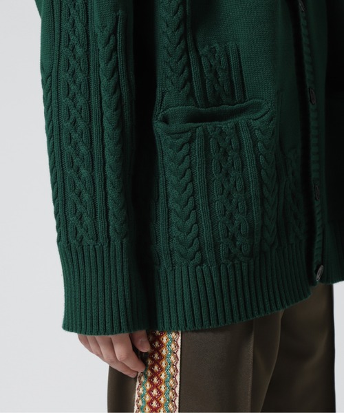 LUSOR（ルーソル）の「LUSOR（ルーソル）SWITCHING KNIT CD スウィッチング ニットカーディガン（カーディガン/ボレロ・メンズ・ブラック/グリーン/アイボリー・M/L）」の12枚目の写真