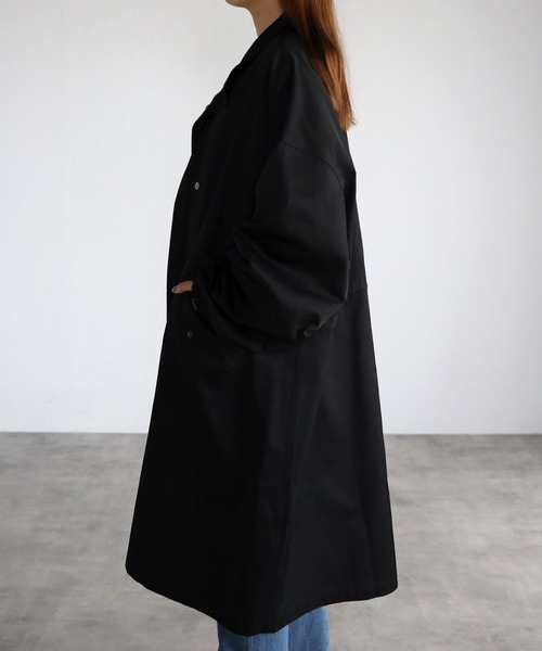 CREARE -LINO-（クレアーレリノ）の「オーバーサイズ ルーズ スタンド モッズコート M-65 <ユニセックス>（モッズコート・メンズ・ブラック/シルバーグレー・M/L）」の4枚目の写真