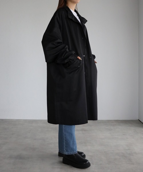 CREARE -LINO-（クレアーレリノ）の「オーバーサイズ ルーズ スタンド モッズコート M-65 <ユニセックス>（モッズコート・メンズ・ブラック/シルバーグレー・M/L）」の7枚目の写真