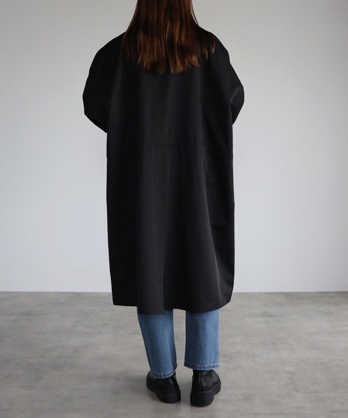 CREARE -LINO-（クレアーレリノ）の「オーバーサイズ ルーズ スタンド モッズコート M-65 <ユニセックス>（モッズコート・メンズ・ブラック/シルバーグレー・M/L）」の8枚目の写真
