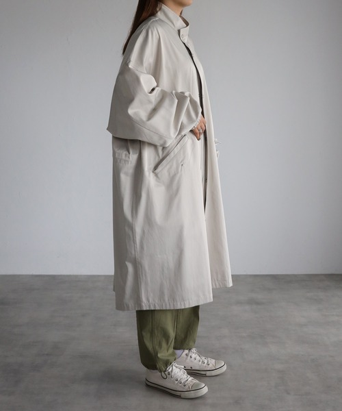 CREARE -LINO-（クレアーレリノ）の「オーバーサイズ ルーズ スタンド モッズコート M-65 <ユニセックス>（モッズコート・メンズ・ブラック/シルバーグレー・M/L）」の13枚目の写真