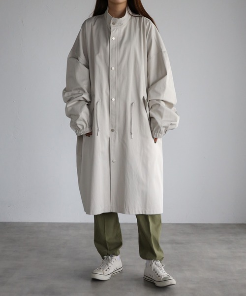 CREARE -LINO-（クレアーレリノ）の「オーバーサイズ ルーズ スタンド モッズコート M-65 <ユニセックス>（モッズコート・メンズ・ブラック/シルバーグレー・M/L）」の15枚目の写真