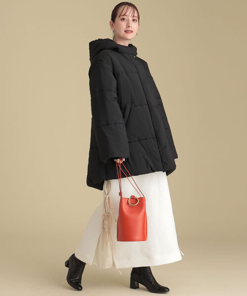 Ray BEAMS（レイビームス）の「Ray BEAMS / 中綿 フーデッド コート（ダウンジャケット/コート・レディース・ベージュ/ブラック・0/1）」の15枚目の写真