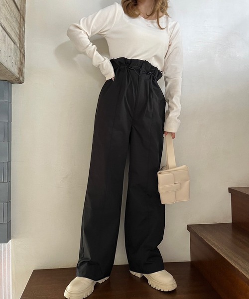 one after another NICE CLAUP（ワンアフターアナザーナイスクラップ）の「ナイロンスラックスパンツ（スラックス・レディース・ブラック/アイボリー/ピンク・SMALL/MEDIUM）」の12枚目の写真