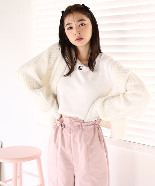 one after another NICE CLAUP（ワンアフターアナザーナイスクラップ）の「ナイロンスラックスパンツ（スラックス・レディース・ブラック/アイボリー/ピンク・SMALL/MEDIUM）」の6枚目の写真