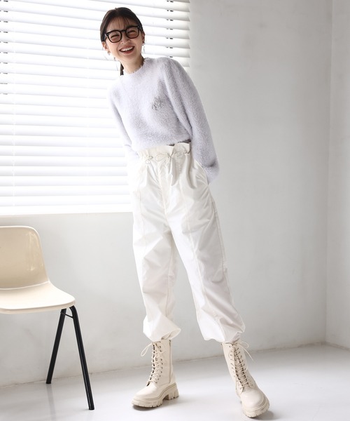 one after another NICE CLAUP（ワンアフターアナザーナイスクラップ）の「ナイロンスラックスパンツ（スラックス・レディース・ブラック/アイボリー/ピンク・SMALL/MEDIUM）」の8枚目の写真