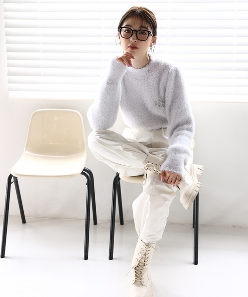 one after another NICE CLAUP（ワンアフターアナザーナイスクラップ）の「ナイロンスラックスパンツ（スラックス・レディース・ブラック/アイボリー/ピンク・SMALL/MEDIUM）」の9枚目の写真