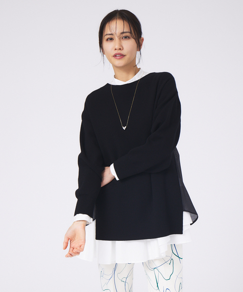 qualite（カリテ）の「ドッキングニットプルオーバー（ニット/セーター・レディース・ブラック/オフホワイト・フリー）」の13枚目の写真