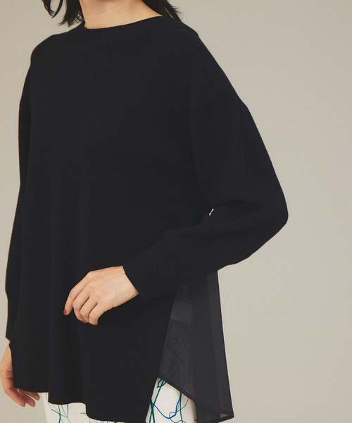 qualite（カリテ）の「ドッキングニットプルオーバー（ニット/セーター・レディース・ブラック/オフホワイト・フリー）」の3枚目の写真