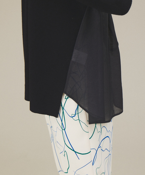 qualite（カリテ）の「ドッキングニットプルオーバー（ニット/セーター・レディース・ブラック/オフホワイト・フリー）」の5枚目の写真