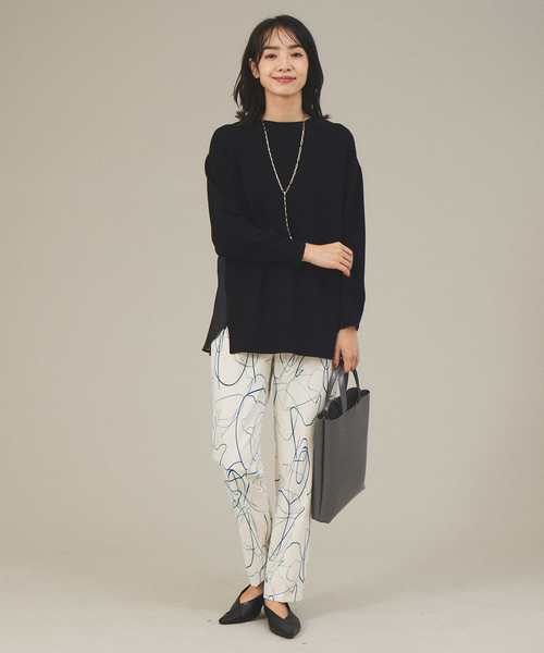 qualite（カリテ）の「ドッキングニットプルオーバー（ニット/セーター・レディース・ブラック/オフホワイト・フリー）」の15枚目の写真