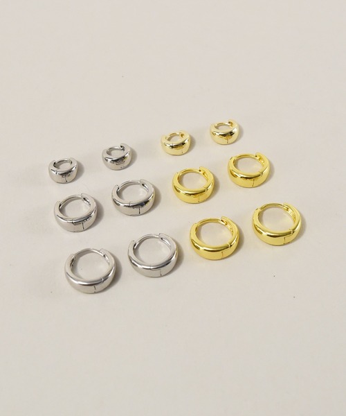 styiro(スタイロ)の「シルバー925金属アレルギー対応 扇型メタルフープピアス/選べるサイズ・カラー♪(ピアス(両耳用)・レディース・ゴールド/シルバー・14/10/16)」の8枚目の写真