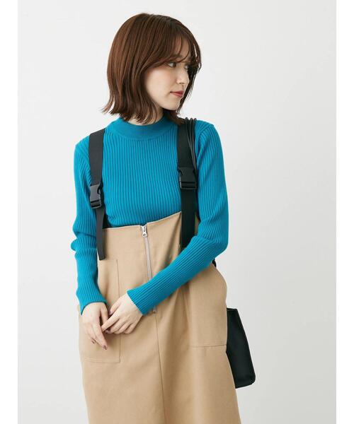 Green　Parks（グリーンパークス）の「モックネックニットプルオーバー（ニット/セーター・レディース・グリーン/ブルー/杢グレー/レッド・FREE）」の6枚目の写真