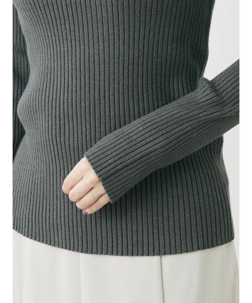 Green　Parks（グリーンパークス）の「モックネックニットプルオーバー（ニット/セーター・レディース・グリーン/ブルー/杢グレー/レッド・FREE）」の13枚目の写真