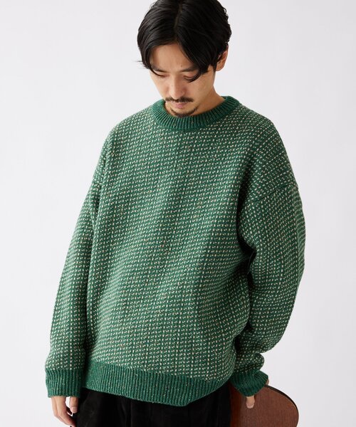 JOURNAL STANDARD(ジャーナルスタンダード)の「カラーネップ バーズアイニット(ニット/セーター・メンズ・ブラック/ベージュ/ライトグリーン/クリアブルー・MEDIUM/LARGE)」の5枚目の写真