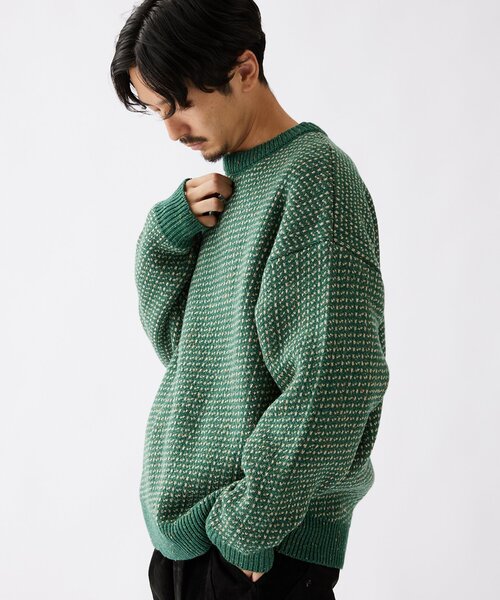 JOURNAL STANDARD(ジャーナルスタンダード)の「カラーネップ バーズアイニット(ニット/セーター・メンズ・ブラック/ベージュ/ライトグリーン/クリアブルー・MEDIUM/LARGE)」の6枚目の写真