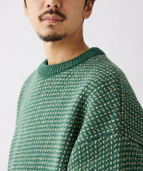 JOURNAL STANDARD(ジャーナルスタンダード)の「カラーネップ バーズアイニット(ニット/セーター・メンズ・ブラック/ベージュ/ライトグリーン/クリアブルー・MEDIUM/LARGE)」の7枚目の写真