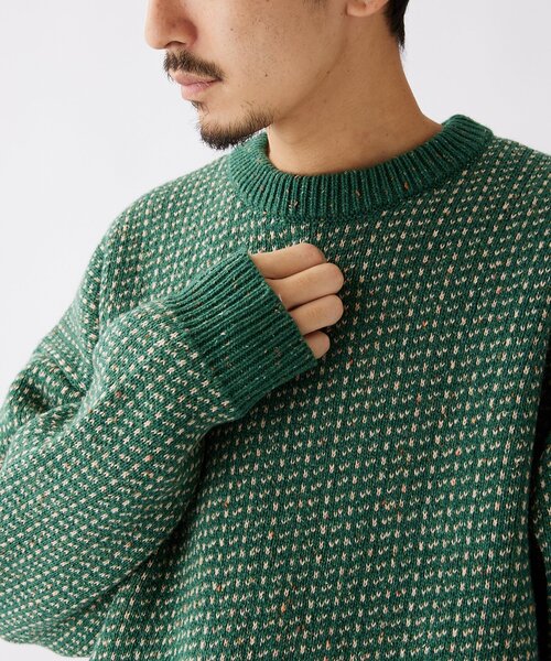 JOURNAL STANDARD(ジャーナルスタンダード)の「カラーネップ バーズアイニット(ニット/セーター・メンズ・ブラック/ベージュ/ライトグリーン/クリアブルー・MEDIUM/LARGE)」の8枚目の写真