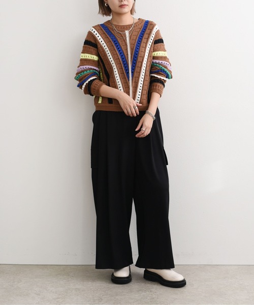 Eimee Law（エイミーロウ）の「カラフルMIXニット（ニット/セーター・レディース・ブラウン/オフホワイト・38）」の5枚目の写真