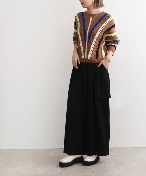 Eimee Law（エイミーロウ）の「カラフルMIXニット（ニット/セーター・レディース・ブラウン/オフホワイト・38）」の6枚目の写真