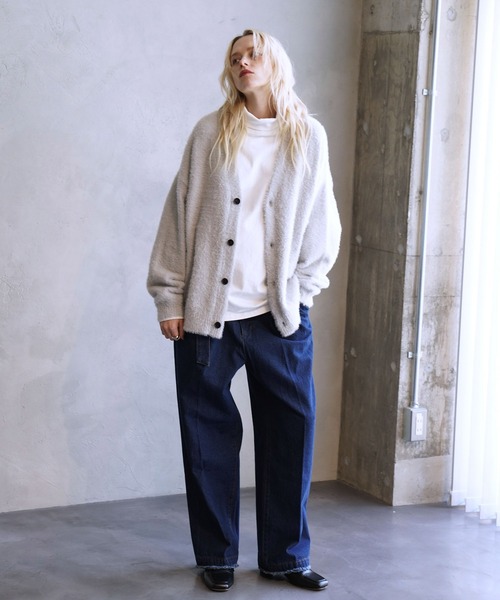 JUNRED(ジュンレッド)の「フリンジデニムワイドテーパードパンツ(デニムパンツ・メンズ・ネイビー/ブラック・S/M/L)」の11枚目の写真