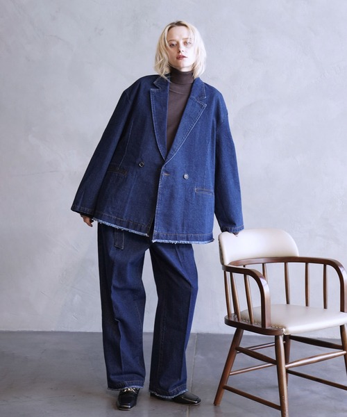 JUNRED(ジュンレッド)の「フリンジデニムワイドテーパードパンツ(デニムパンツ・メンズ・ネイビー/ブラック・S/M/L)」の22枚目の写真