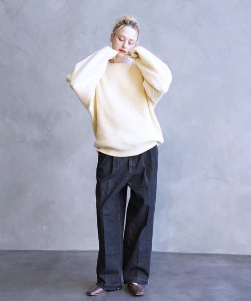 JUNRED(ジュンレッド)の「フリンジデニムワイドテーパードパンツ(デニムパンツ・メンズ・ネイビー/ブラック・S/M/L)」の19枚目の写真