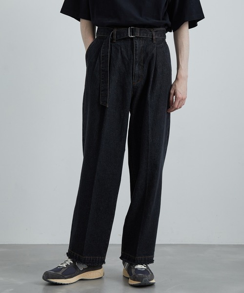 JUNRED(ジュンレッド)の「フリンジデニムワイドテーパードパンツ(デニムパンツ・メンズ・ネイビー/ブラック・S/M/L)」の20枚目の写真