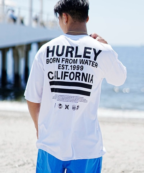 Hurley （ハーレー）の「Hurley/ハーレー ラッシュガード ラッシュTシャツ/ルーズシルエット バックプリント/UVカット 吸汗速乾 MSS2310028（ラッシュガード・メンズ・ベージュ/ホワイト/ブラック・M/XL/L）」の2枚目の写真