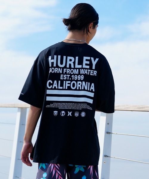 Hurley （ハーレー）の「Hurley/ハーレー ラッシュガード ラッシュTシャツ/ルーズシルエット バックプリント/UVカット 吸汗速乾 MSS2310028（ラッシュガード・メンズ・ベージュ/ホワイト/ブラック・M/XL/L）」の3枚目の写真