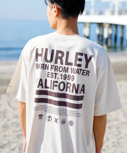 Hurley （ハーレー）の「Hurley/ハーレー ラッシュガード ラッシュTシャツ/ルーズシルエット バックプリント/UVカット 吸汗速乾 MSS2310028（ラッシュガード・メンズ・ベージュ/ホワイト/ブラック・M/XL/L）」の10枚目の写真